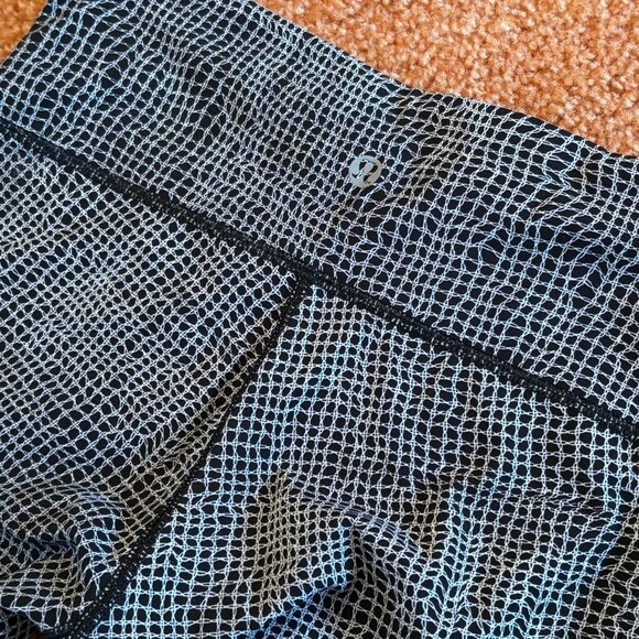 Like New Lululemon Wunder Under Mid Rise Pant Fall Net White Black Leggings 4 - Picture 10 of 10